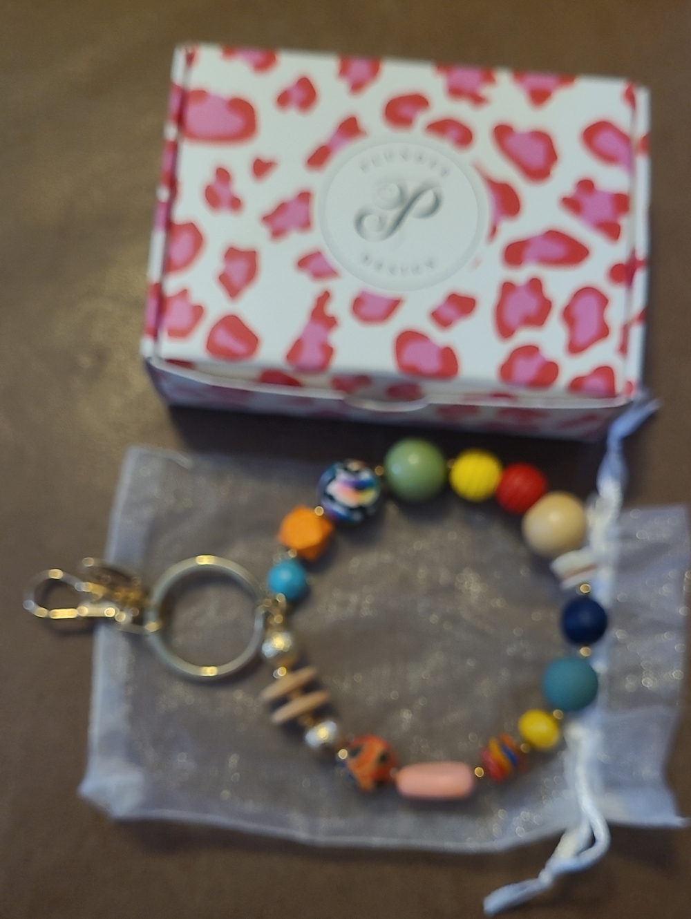 Plunder Cynthia Multicolor Beaded Key Chain Wristlet